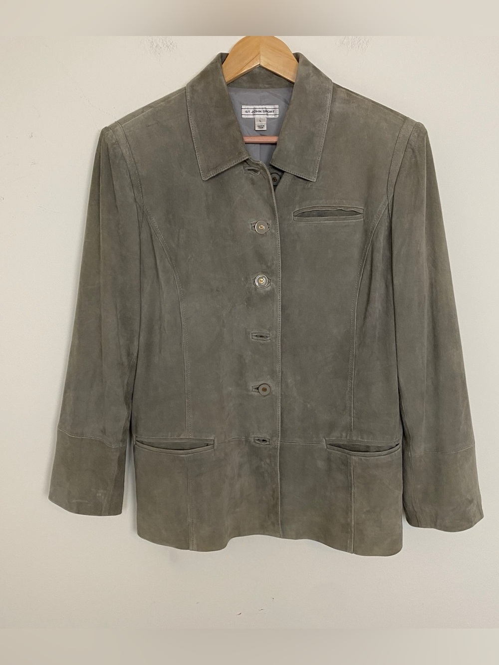 St John Sport GOAT Suede Jacket Sz L